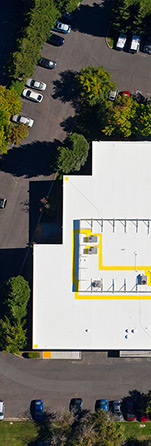 white roof with yellow lines